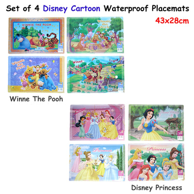 Disney Set of 4 Disney Cartoon Waterproof Placemats Winnie The Pooh-1