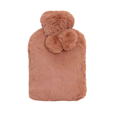 J.Elliot Home Amara Hot Water Bottle with Super Plush Faux Fur Cover Clay Pink-0