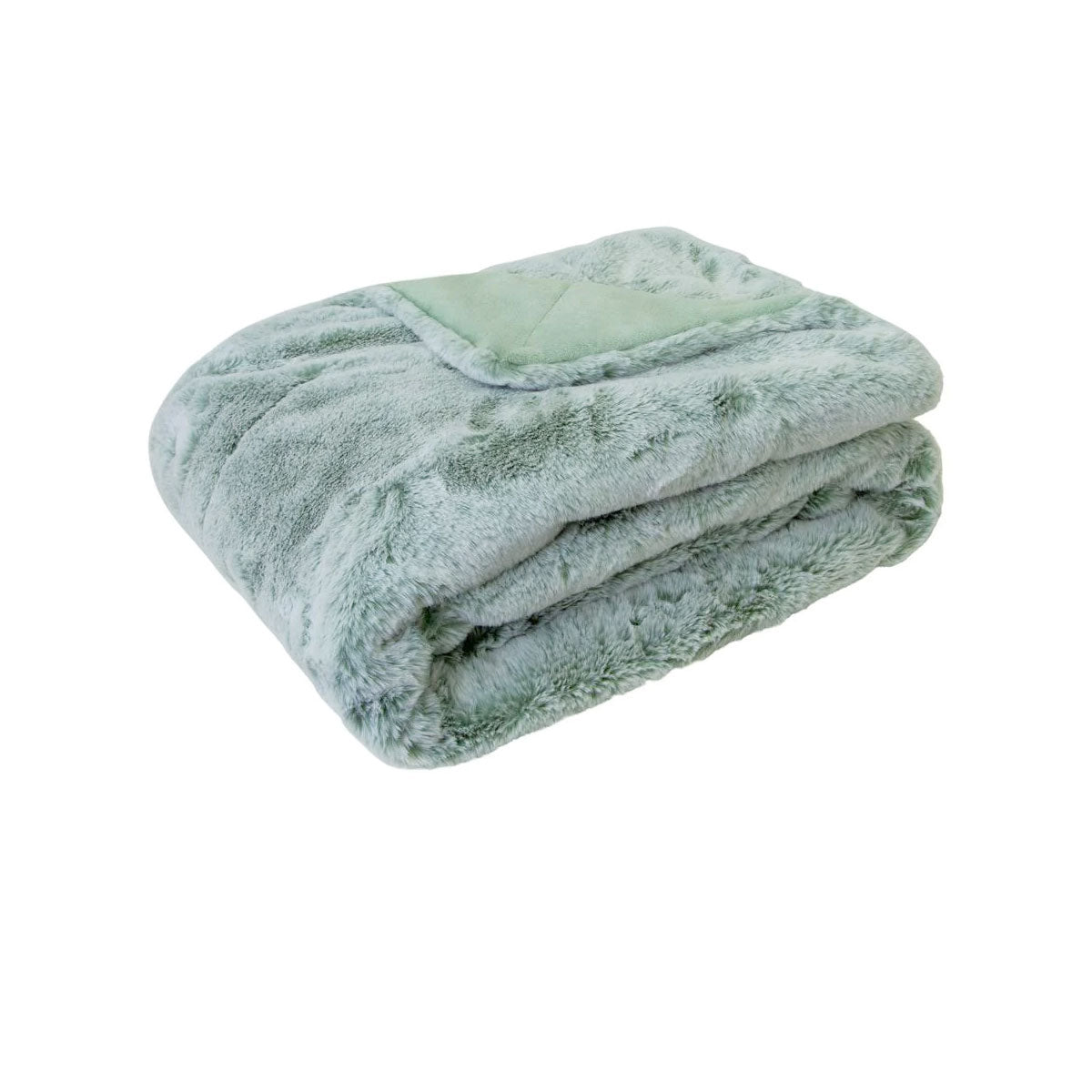 J Elliot Home Archie Sage Faux Fur Throw Rug 130 x 160cm-0