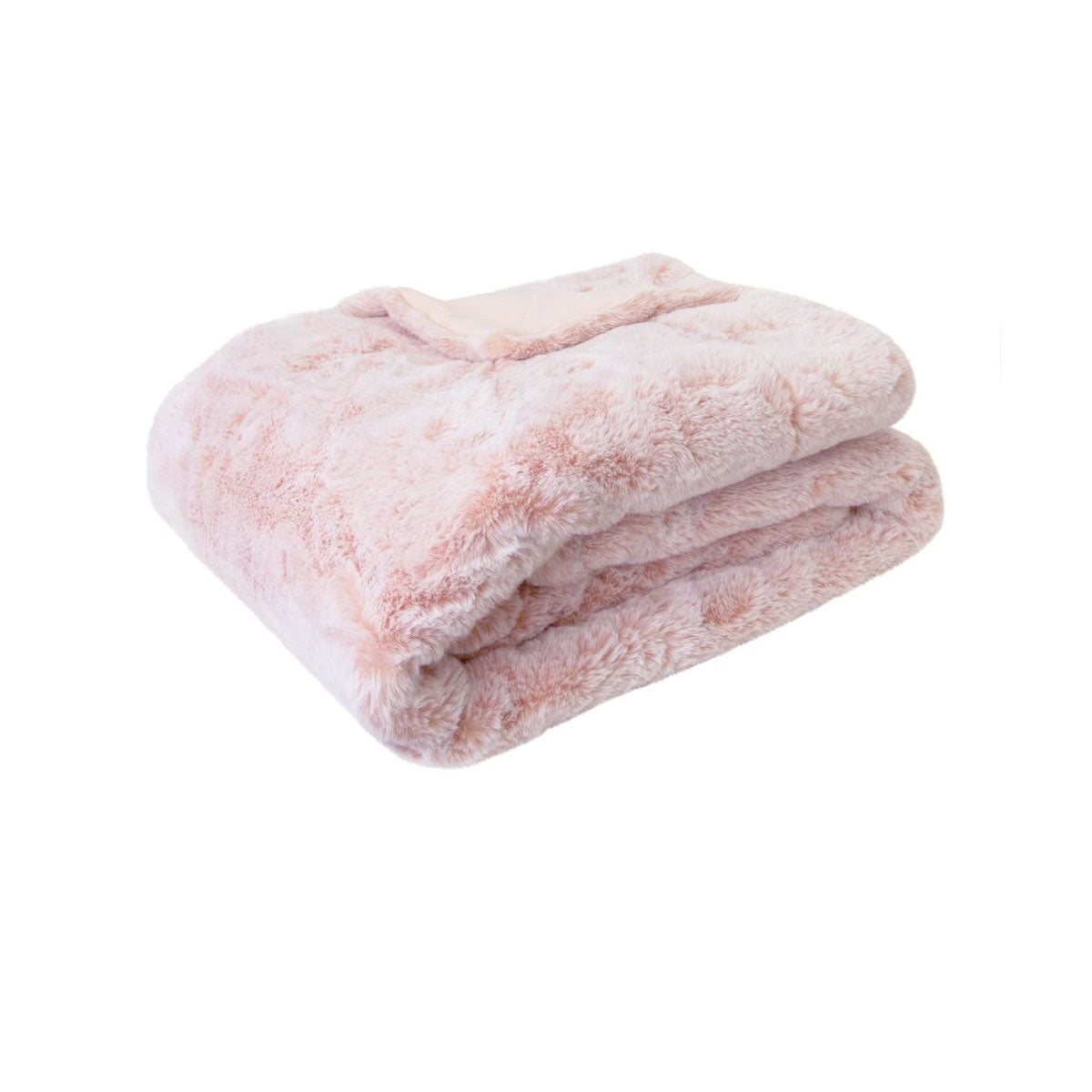 J Elliot Home Archie Soft Pink Faux Fur Throw Rug 130 x 160cm-0