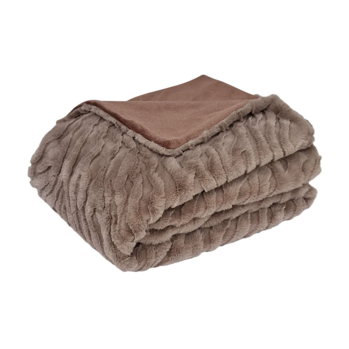 J Elliot Home Rita Woodsmoke Faux Mohair Throw Rug 130 x 160cm-0