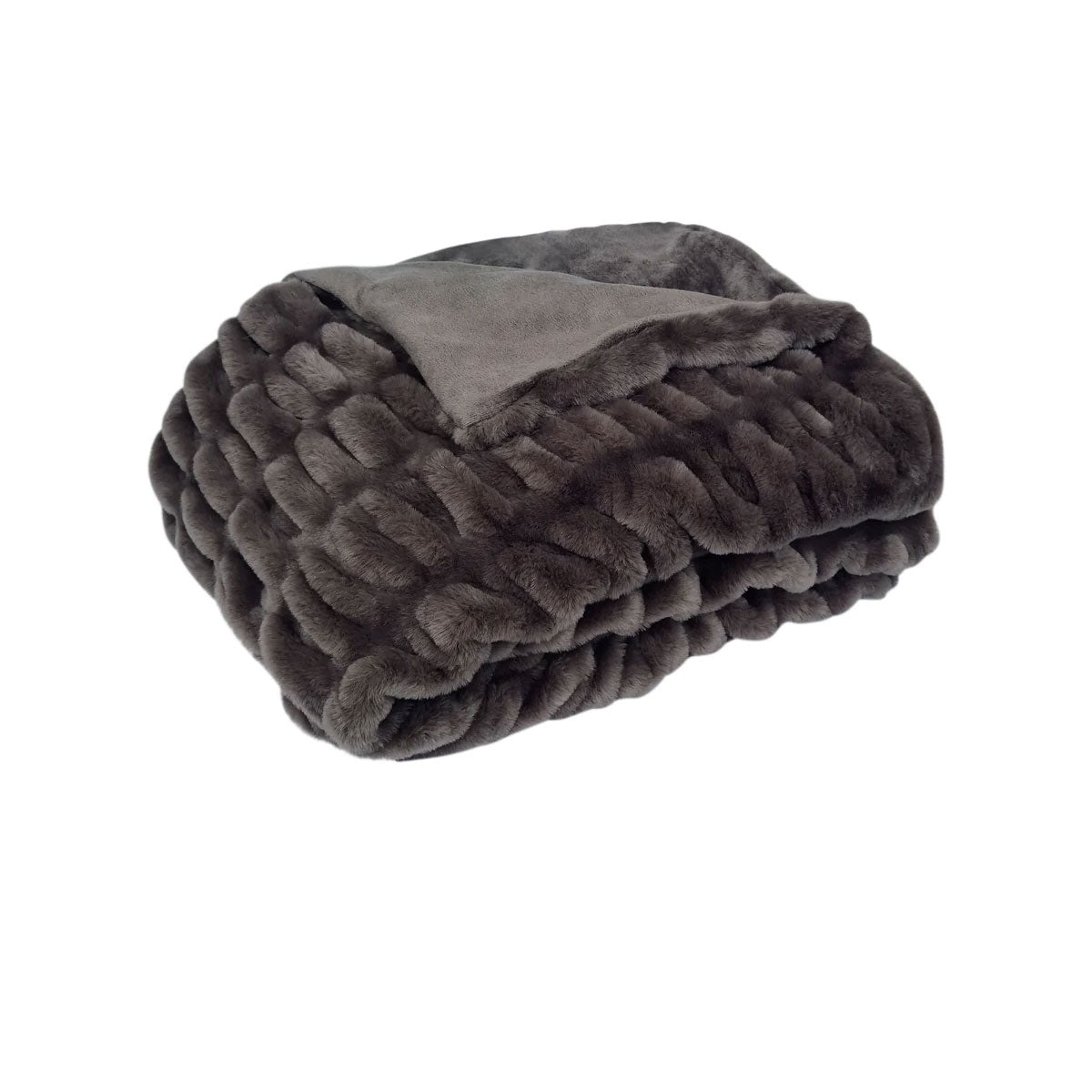 J Elliot Home Skyler Chocolate Faux Fur Throw Rug 130 x 160cm-0