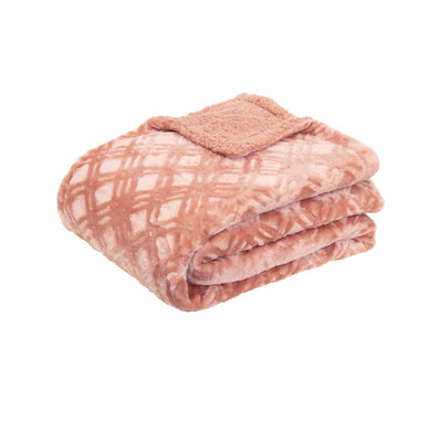 J.Elliot Home Vida Microplush Throw Clay Pink-0