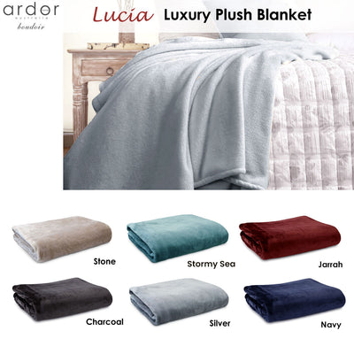 Ardor Lucia Luxury Push Blanket Navy Queen-1