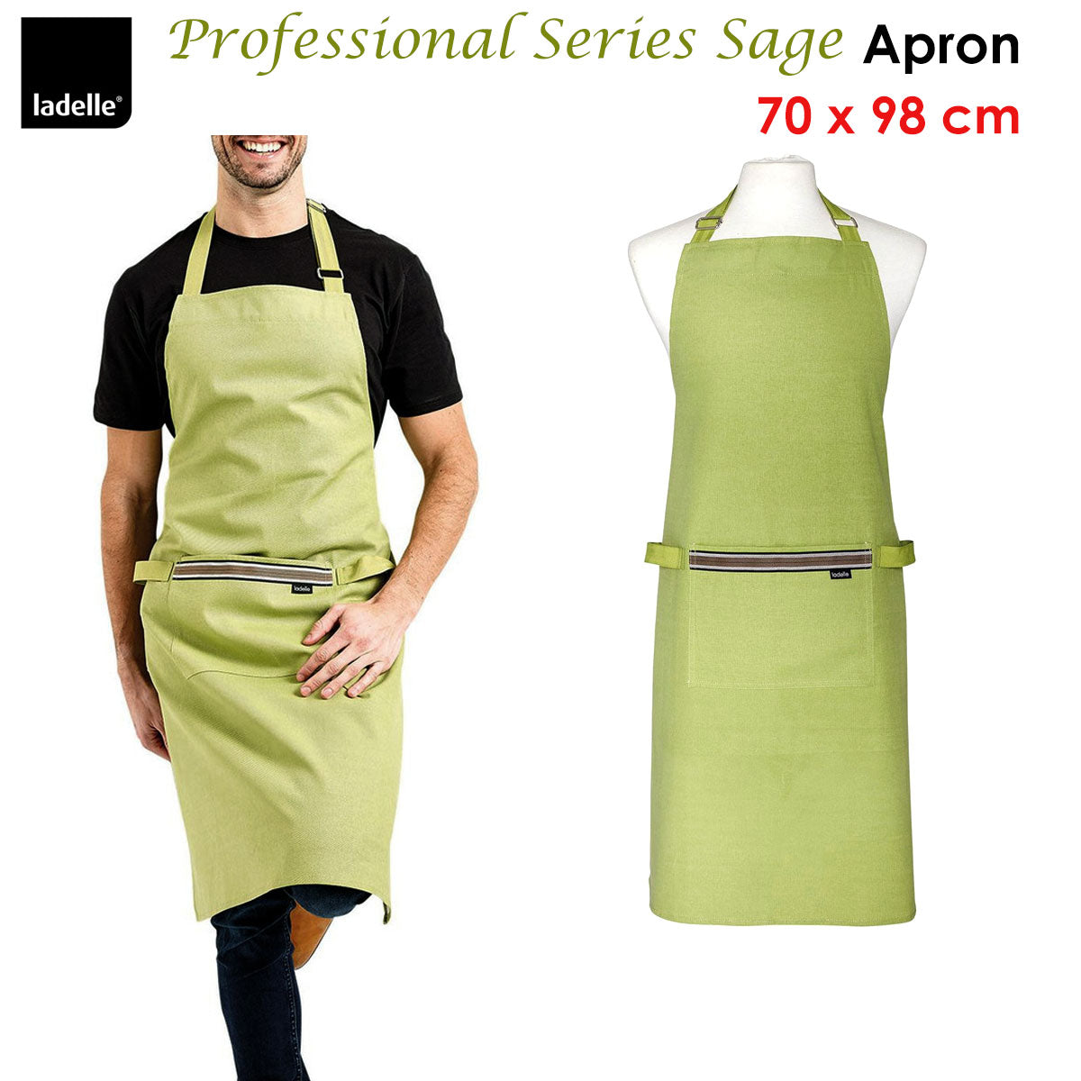 Ladelle Professional Series Sage Cotton Apron-1