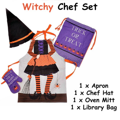 Cubby House Kids Set of 4 Witchy Children Kids Halloween Kitchen Chef Set-1