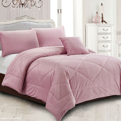 Georges Fine Linens Carrington Quilt / Comforter Set Pink King-0