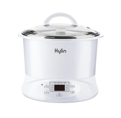 Kylin Electric Slow Cooker Stainless Steel Ceramic Pot Steamer 2.2L With 3 Containers-0