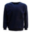 New Adult Unisex Plain Pullover Fleece Jumper Mens Long Sleeve Crew Neck Sweater, Navy, L-0