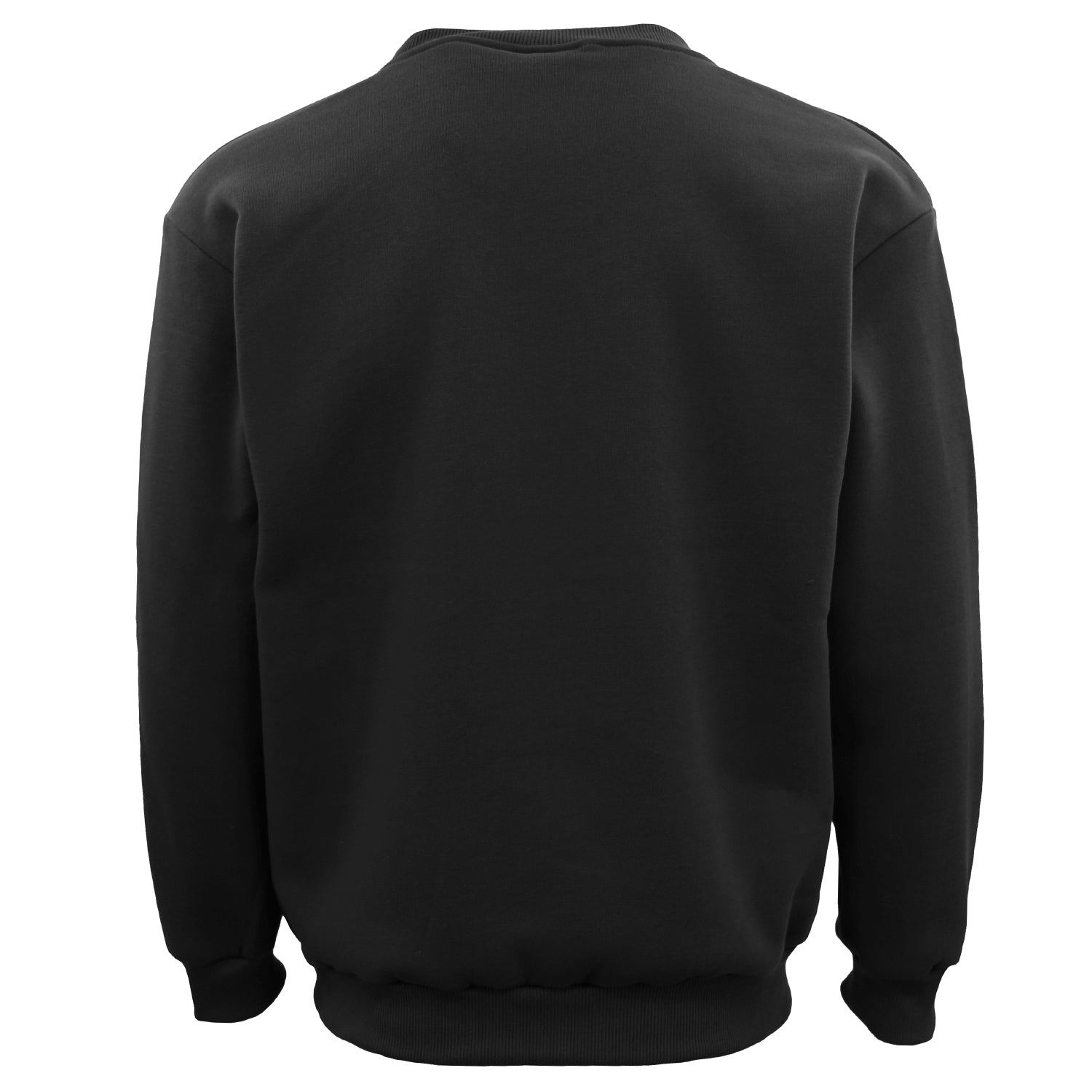 New Adult Unisex Plain Pullover Fleece Jumper Mens Long Sleeve Crew Neck Sweater, Navy, L-4