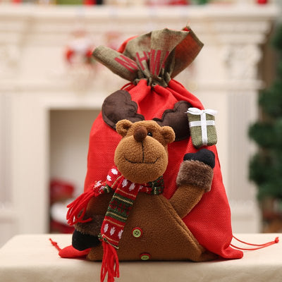 New Christmas Large Jumbo Felt Santa Sack Children Xmas Gifts Candy Stocking Bag, Reindeer (56x35cm)-0