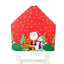 10x Christmas Chair Covers Dinner Table Santa Hat Snowman Home Décor Ornaments, Santa (10 Chair Covers)-0