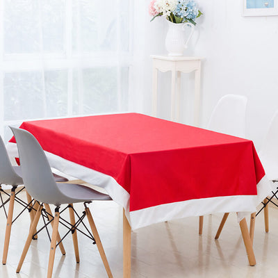 6-10x Christmas Santa Hat Chair Covers Table Cloth Dinner Home Décor Ornaments, Table Cloth (130x180 cm)-0