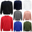 New Adult Unisex Plain Pullover Fleece Jumper Mens Long Sleeve Crew Neck Sweater, White, 5XL-1