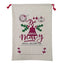 50x70cm Canvas Hessian Christmas Santa Sack Xmas Stocking Reindeer Kids Gift Bag, Cream - Bell-0