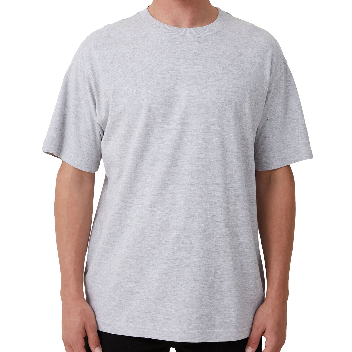 Adult 100% Cotton T-Shirt Unisex Men's Basic Plain Blank Crew Tee Tops Shirts, Grey, S-0