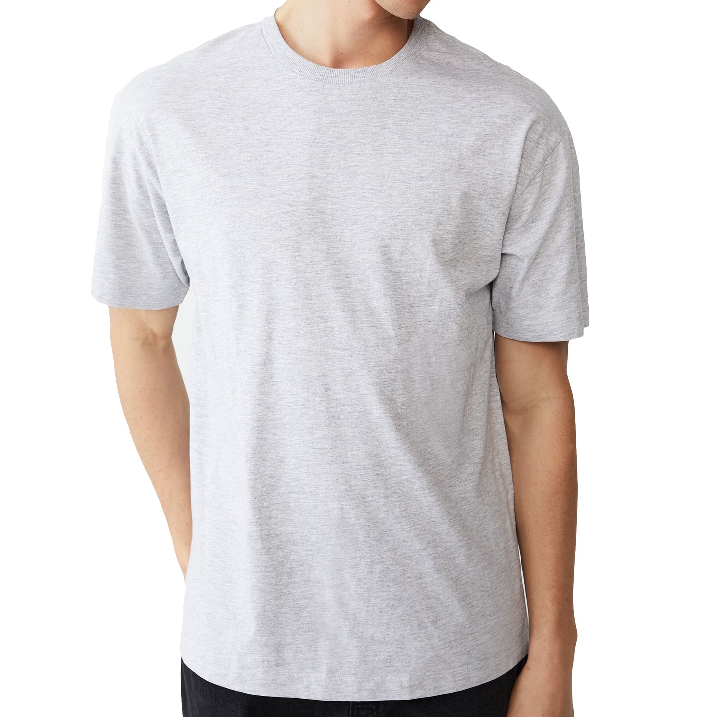 Adult 100% Cotton T-Shirt Unisex Men's Basic Plain Blank Crew Tee Tops Shirts, Grey, S-6