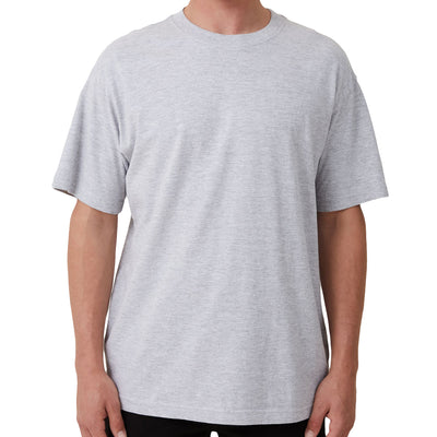 Adult 100% Cotton T-Shirt Unisex Men's Basic Plain Blank Crew Tee Tops Shirts, Grey, L-0