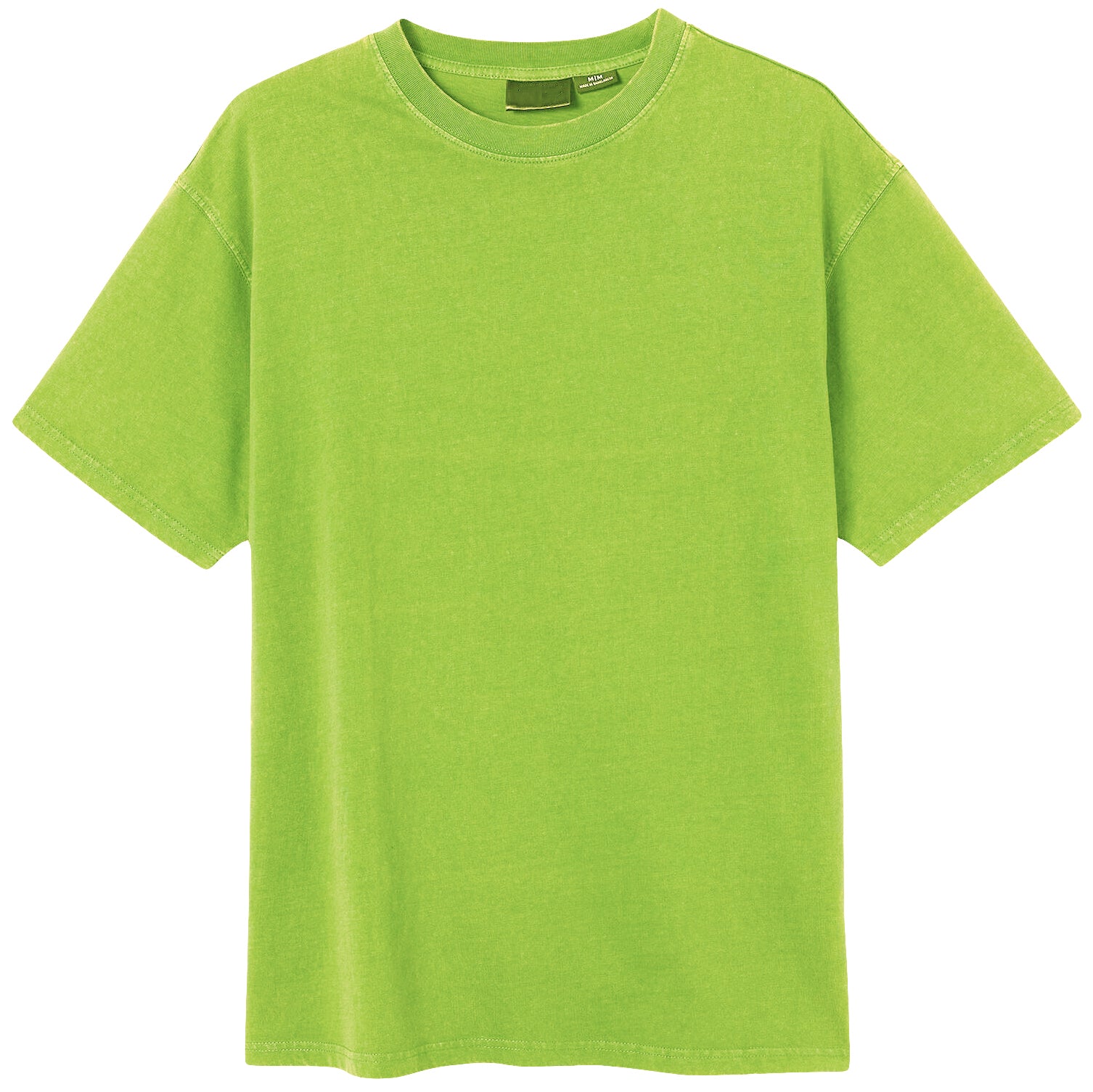 Adult 100% Cotton T-Shirt Unisex Men's Basic Plain Blank Crew Tee Tops Shirts, Lime, XL-0