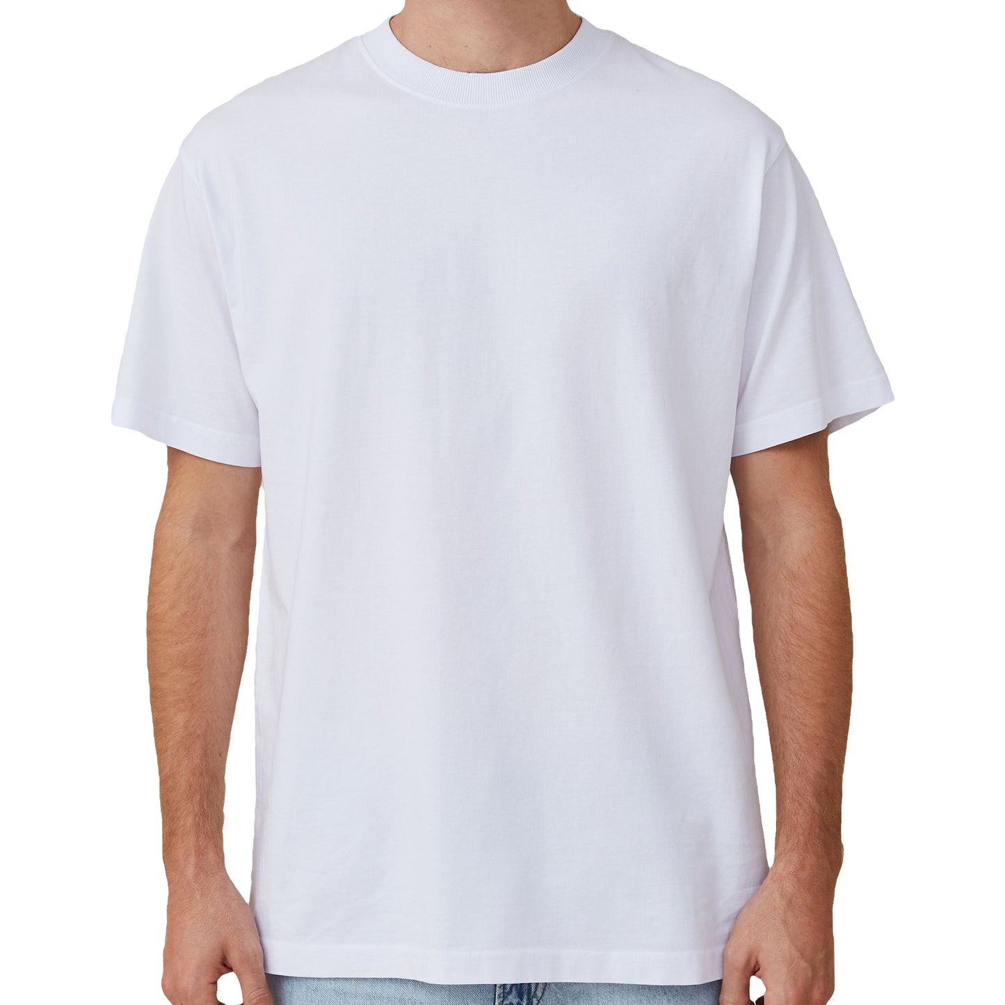 Adult 100% Cotton T-Shirt Unisex Men's Basic Plain Blank Crew Tee Tops Shirts, White, S-6