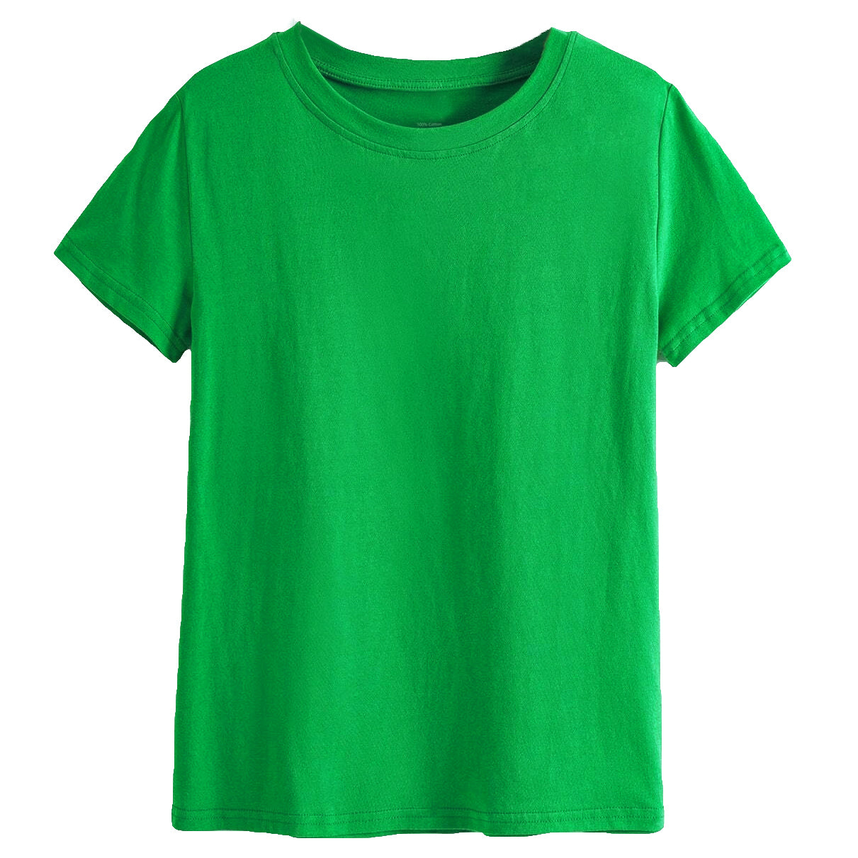 Adult 100% Cotton T-Shirt Unisex Men's Basic Plain Blank Crew Tee Tops Shirts, Green, L-0