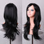 70cm Wavy Curly Sleek Full Hair Lady Wigs w Side Bangs Cosplay Costume Womens, Black-0