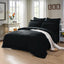 1000TC Tailored Double Size Black Duvet Quilt Cover Set-1