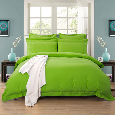 1000TC Tailored Double Size Green Duvet Quilt Cover Set-0