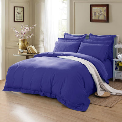 1000TC Tailored King Size Royal Blue Duvet Quilt Cover Set-1