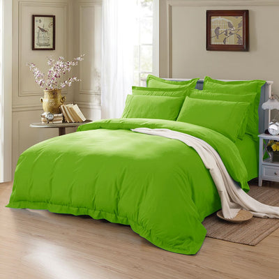 1000TC Tailored King Size Green Duvet Quilt Cover Set-1