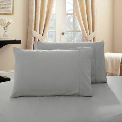 1000TC Premium Ultra Soft King size Pillowcases 2-Pack - Grey-0