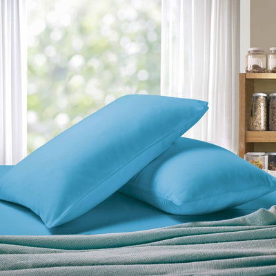 1000TC Premium Ultra Soft King size Pillowcases 2-Pack - Light Blue-1