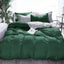 1000TC Reversible King Size Green and Grey Duvet Quilt Cover Set-0