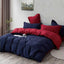 1000TC Reversible King Size Blue and Red Duvet Quilt Cover Set-0