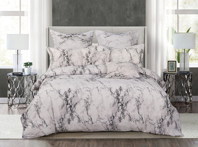 White Marble Double Size Duvet Quilt Cover Set-0