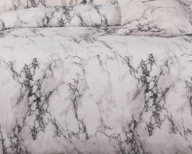 White Marble King Size Duvet Quilt Cover Set-1