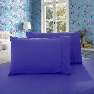 1000TC Premium Ultra Soft Queen size Pillowcases 2-Pack - Royal Blue-0