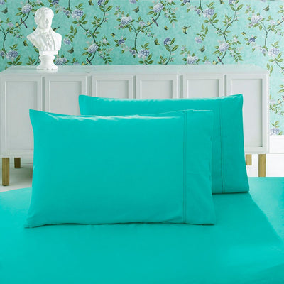 1000TC Premium Ultra Soft Queen size Pillowcases 2-Pack - Teal-0