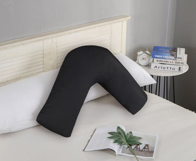 1000TC Premium Ultra Soft V SHAPE Pillowcase - Black-0