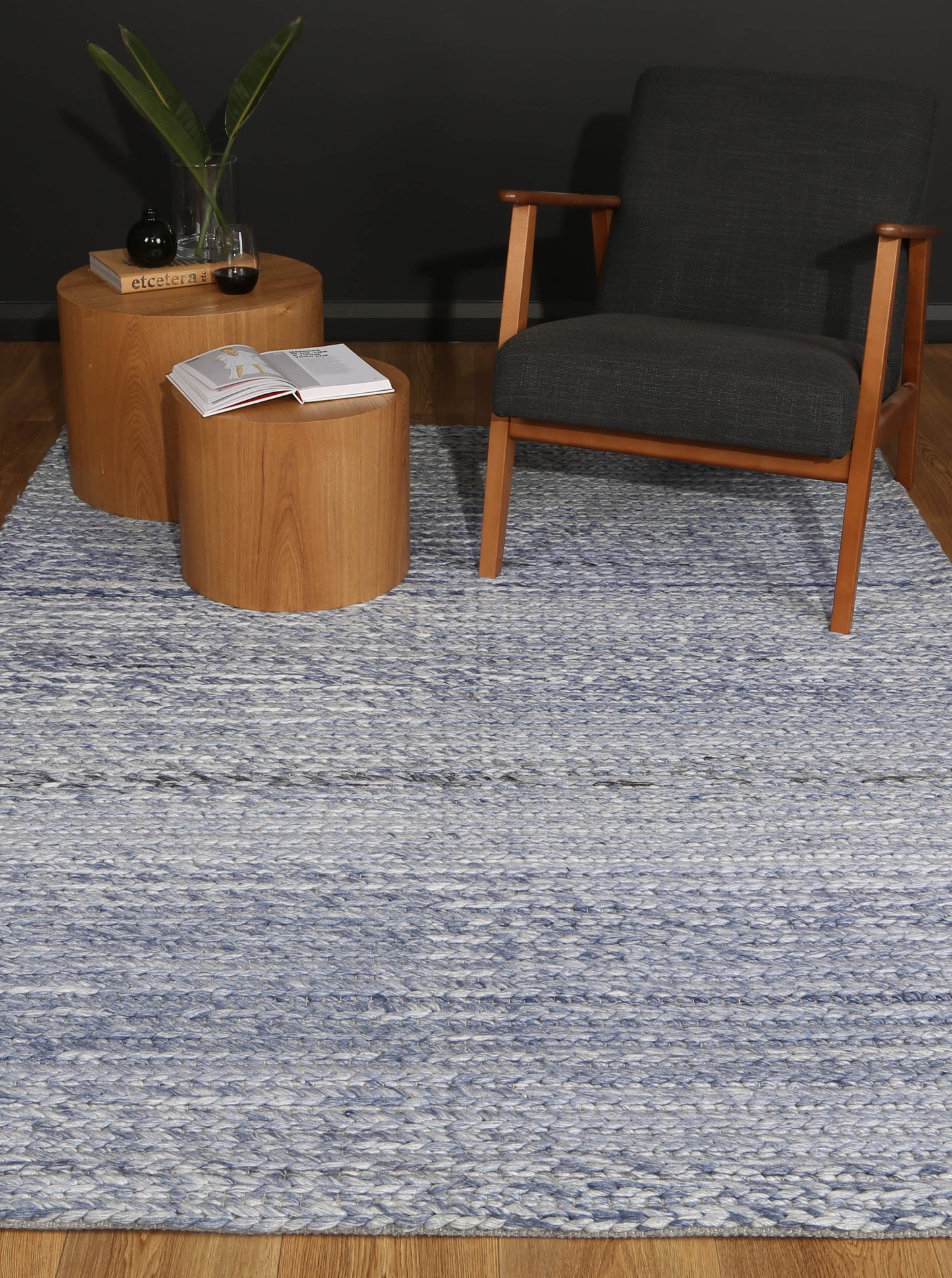 Harlow Cue Blue Wool Blend Rug 160x230-3