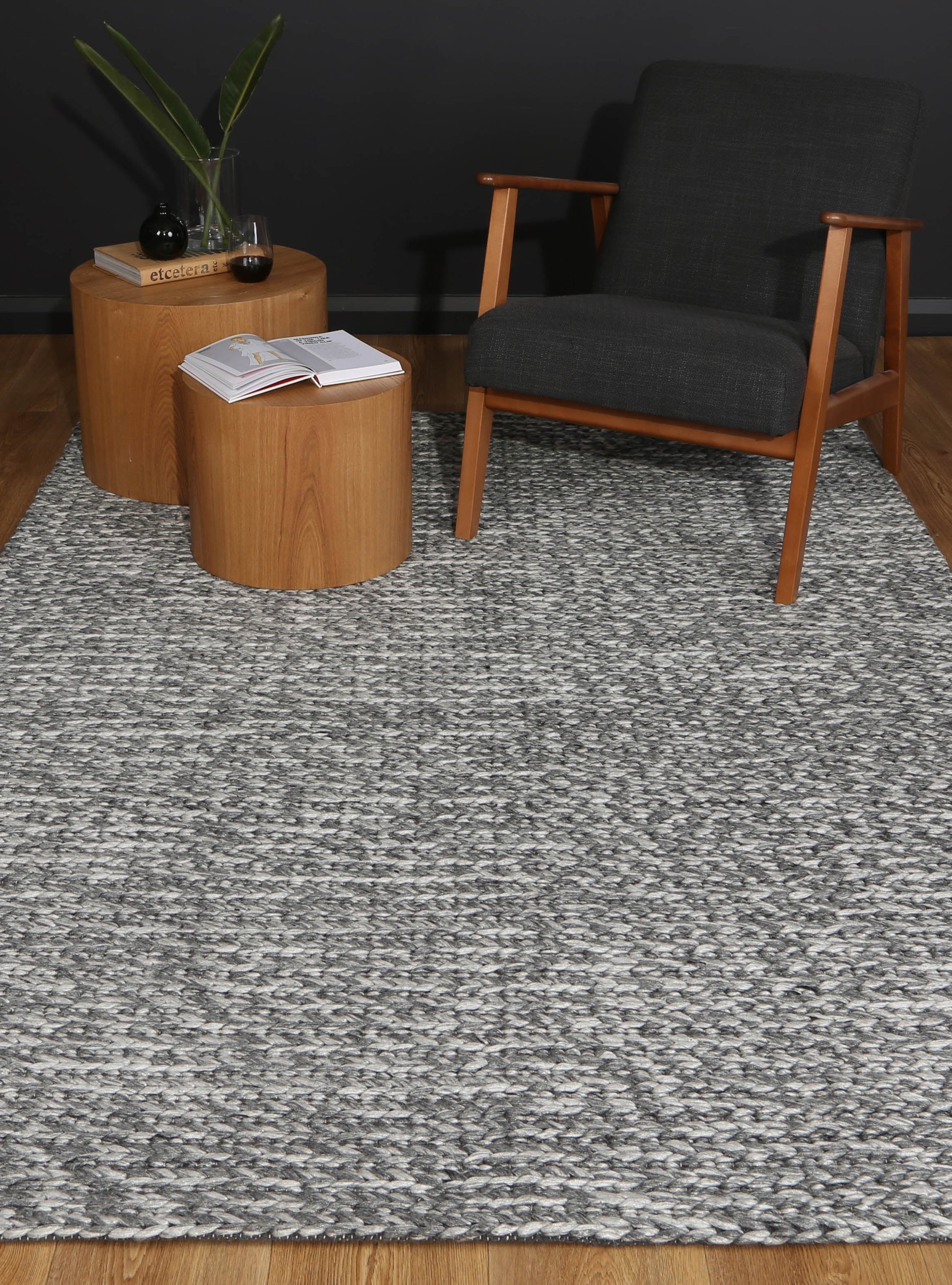 Harlow Cue Charcoal Wool Blend Rug 160x230-3