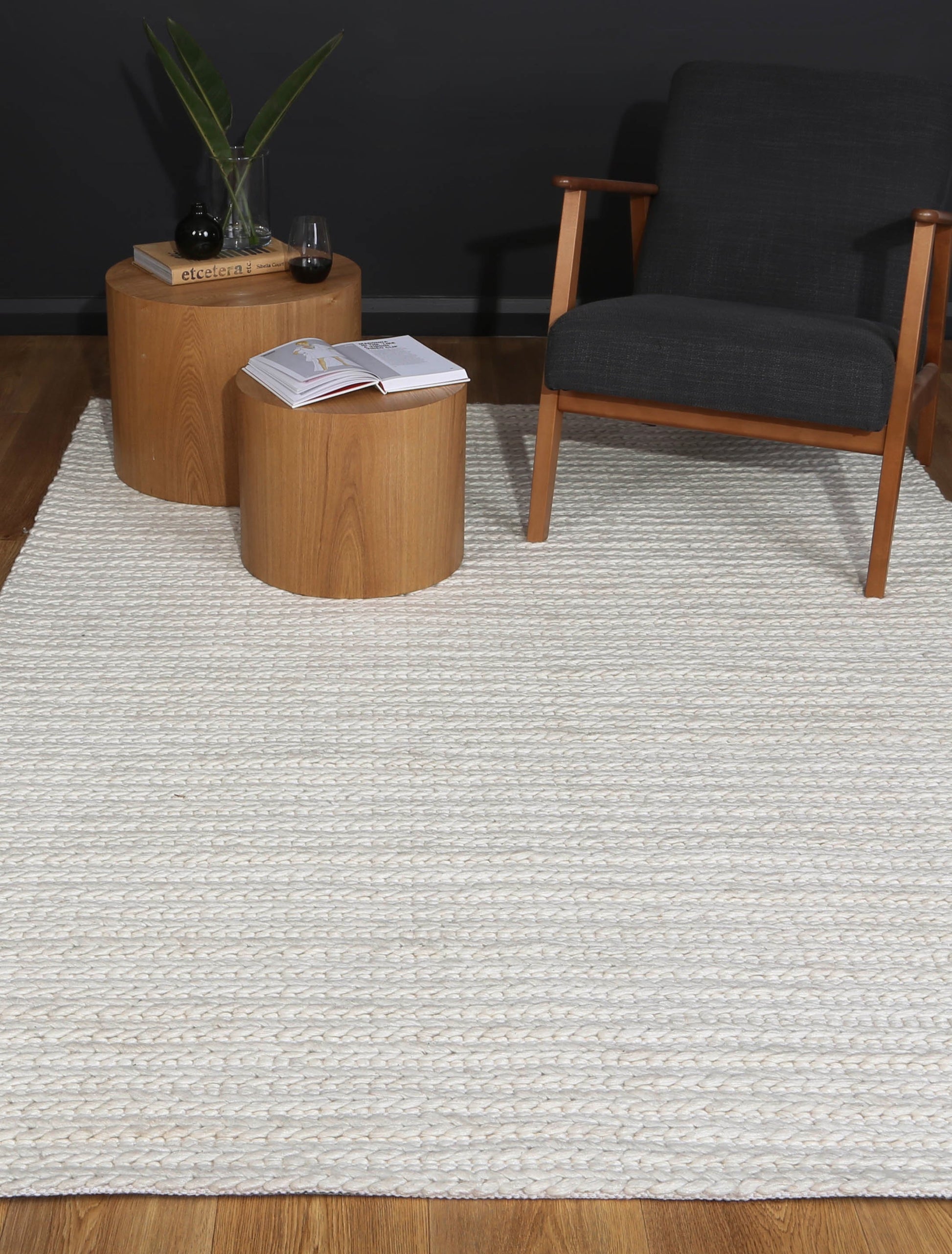 Harlow Cue White Wool Blend Rug 160x230-3