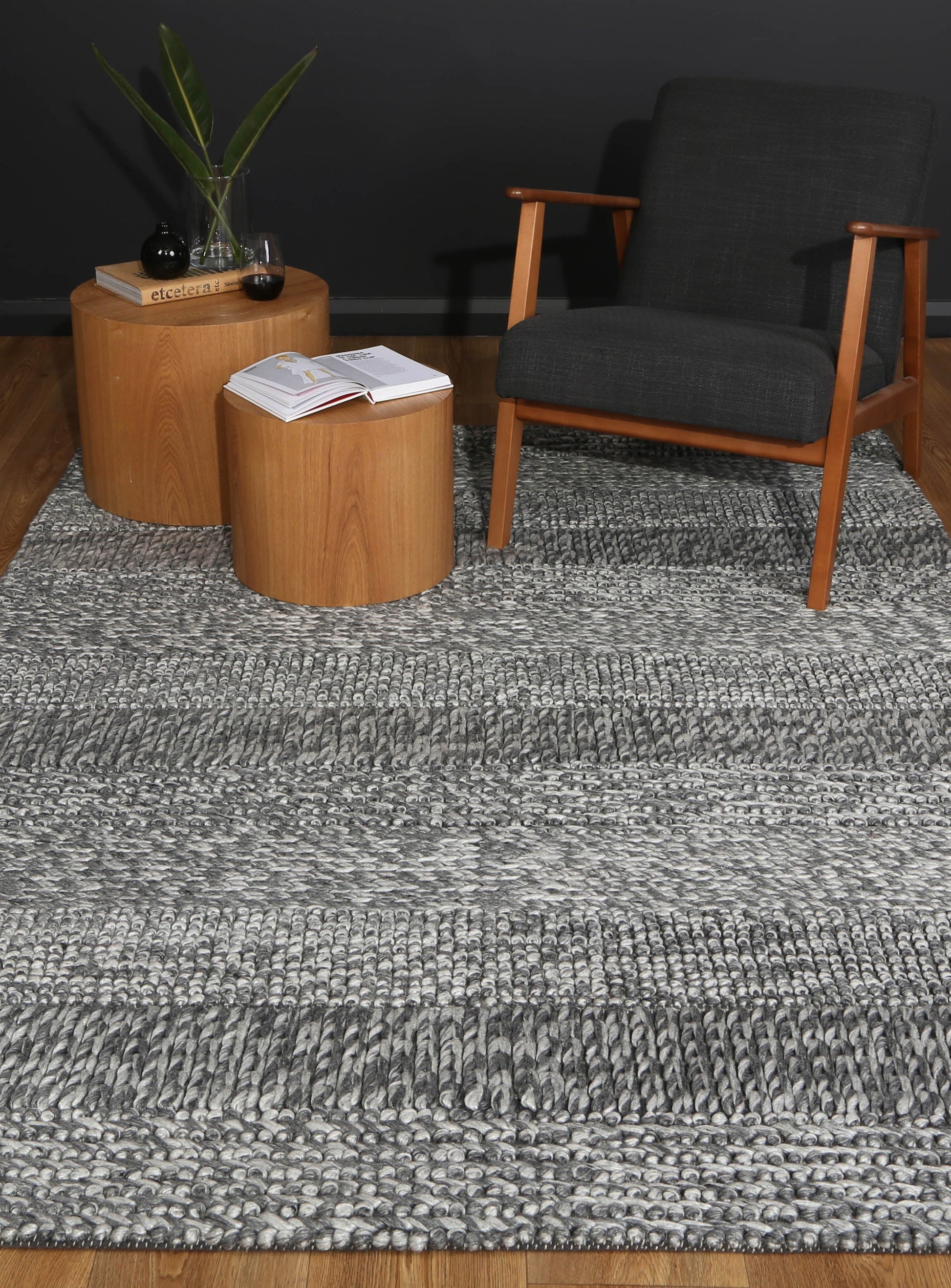 Harlow Grace Charcoal Wool Blend Rug 160x230-3