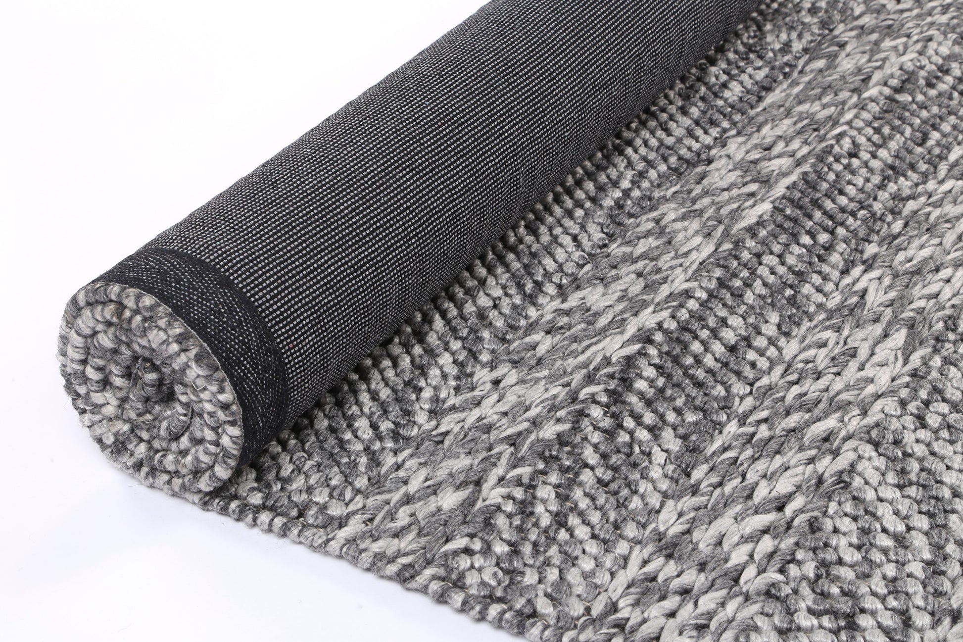 Harlow Ringlets Charcoal Wool Blend Rug 160x230-4