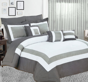 10 piece comforter and sheets set queen charcoal-0