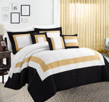 10 piece comforter and sheets set queen gold-0