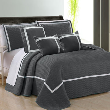 6 piece two tone embossed comforter set queen charcoal-0