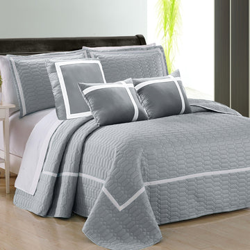 6 piece two tone embossed comforter set queen silver-0