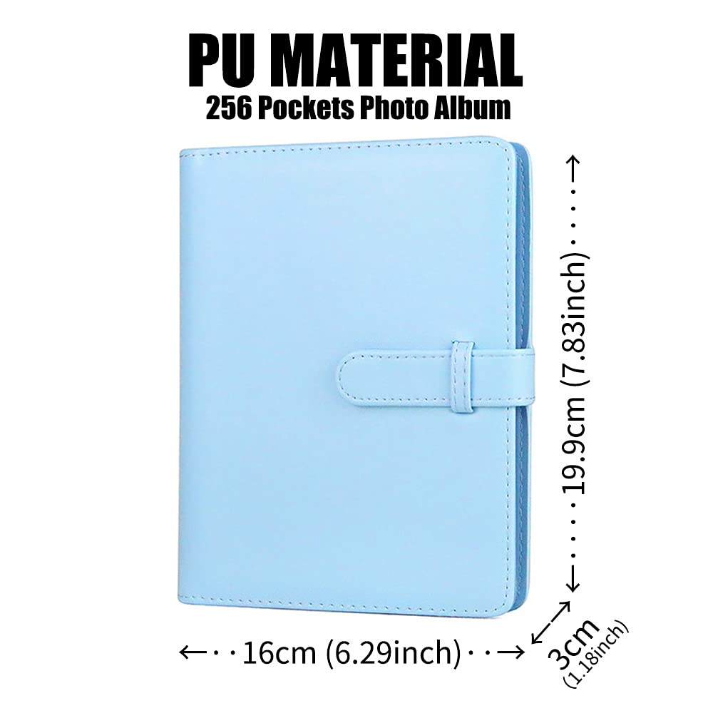 LIFEBEA 256 Pockets Photo Album for Fujifilm Instax Mini 11 12 9 40 Evo Liplay 8 7+ Instant Camera, Photo Album for Polaroid Kodak HP Zink 2x3" Photo (Blue)-1