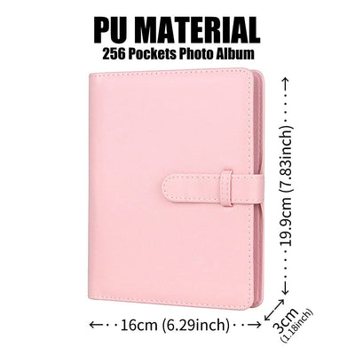 LIFEBEA 256 Pockets Photo Album for Fujifilm Instax Mini 11 12 9 40 Evo Liplay 8 7+ Instant Camera, Photo Album for Polaroid Kodak HP Zink 2x3" Photo (Pink)-1